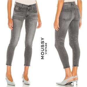 MOUSSY Vintage Light Black (Gray) Distressed Stretch Denim Helix Skinny Jeans 24